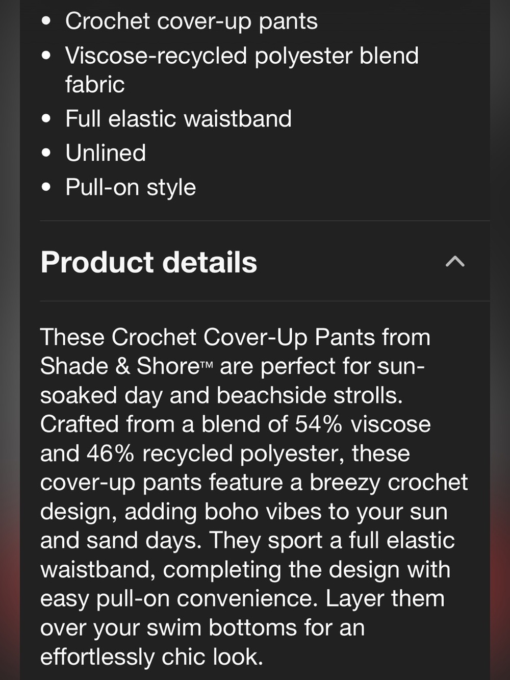 Shade & Shore Navy Blue Crochet Cover-Up Pants Open Knit Swim Beach Women Small - Picture 7 of 9